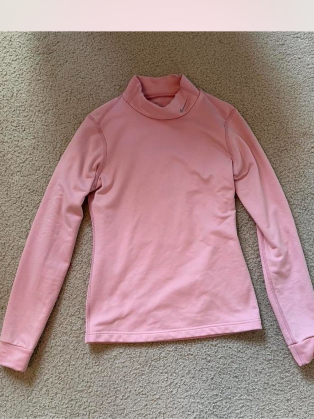 Nike Pink Long-Sleeve Cowl Neck Performance Top